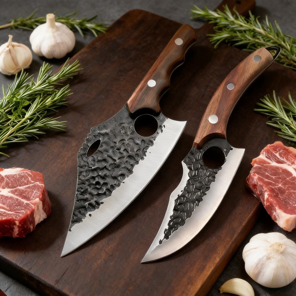 2Pcs Kitchen Knife with Leather Case