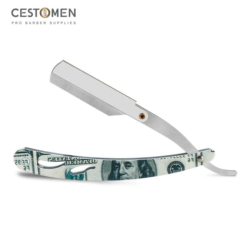 

CESTOMEN Barber Классический держатель лезвия для бритья Мужская ручка из нержавеющей стали с прямым краем Держатель для парикмахерской бритвы Складная бритва для бритья Type 3