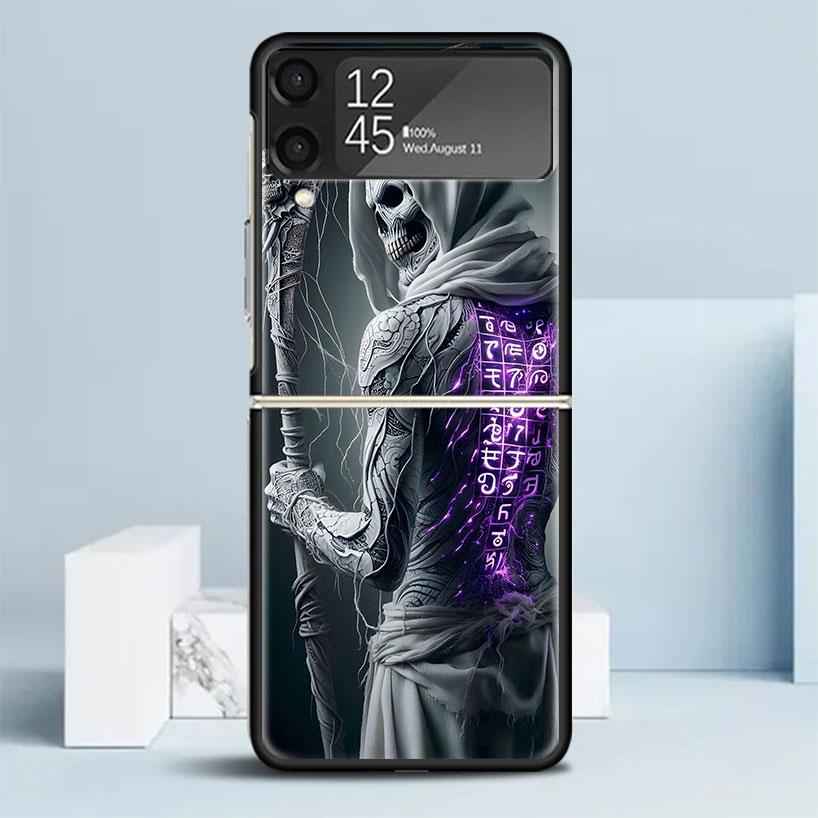 

Death Grim Reaper Skull Scythe Black Cover for Samsung Galaxy Z Flip 7 6 5 4 3 5G Phone Case Flip7 Flip6 Flip5 Flip4 Flip3 Patte Samsung Z Flip 6