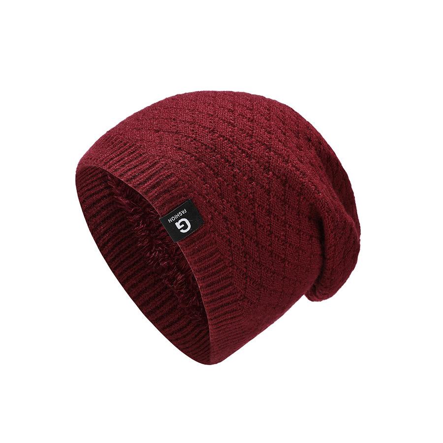 

Осенне-зимняя толстая бархатная вязаная шапка для любителей защиты ушей, шляпа с пулевой головкой красный