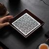 Chinese Style Alloy Bamboo Tea Tray with Auspicious Clouds Retro Water Storage Tea Table for Home Dry Brewing Teapot Holder