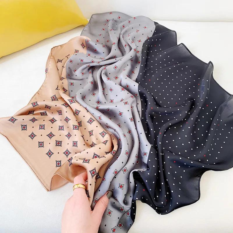 70*70cm Fashion Handkerchief Neck Scarf For Women Small Shawl Silk Satin Hair Scarfs Female Square Headband Bandana Head Scarves