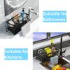 Sponge Holder for Kitchen Sink, Kitchen Sink Caddy Rustproof 304 Stainless Steel Dish Sponge Organizer with Detachable Dishcloth Rack Bathroom