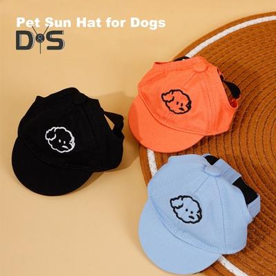 Dog Sun Protection Hat with Ear Holes Dog Baseball Cap Pet Canvas Hat Outdoor Pet Visor Cap for Photos Cosplay Parties