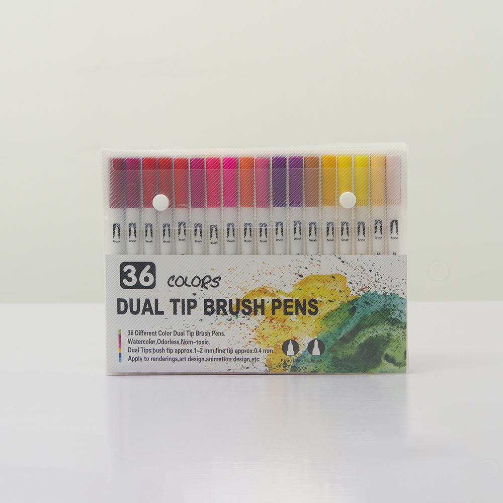 Washable Double-Ended Watercolor Markers with Soft Tips for Kids' Art