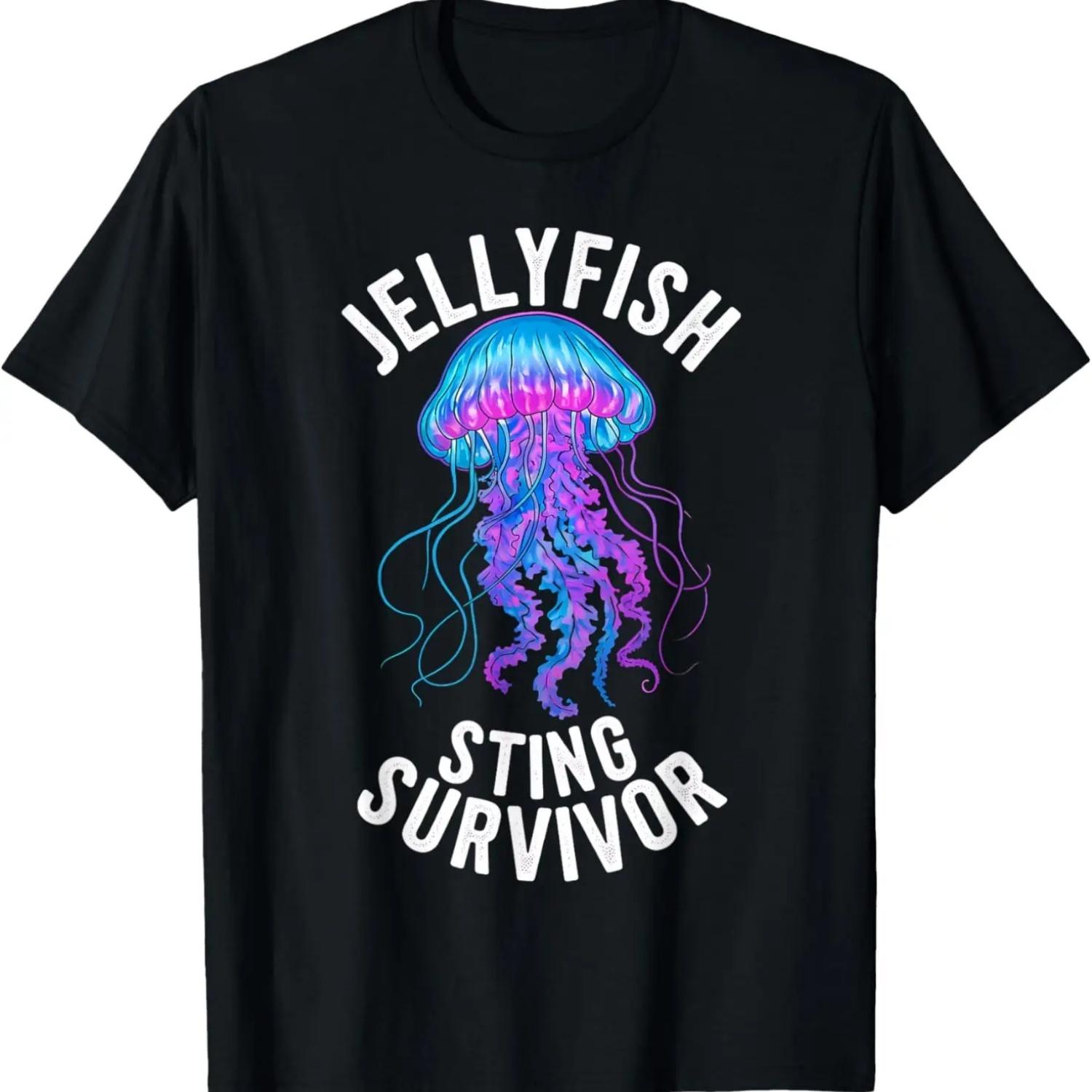Sarcastic Jellyfish Sting Survivor Aquarist Ocean Survivor T-Shirt S