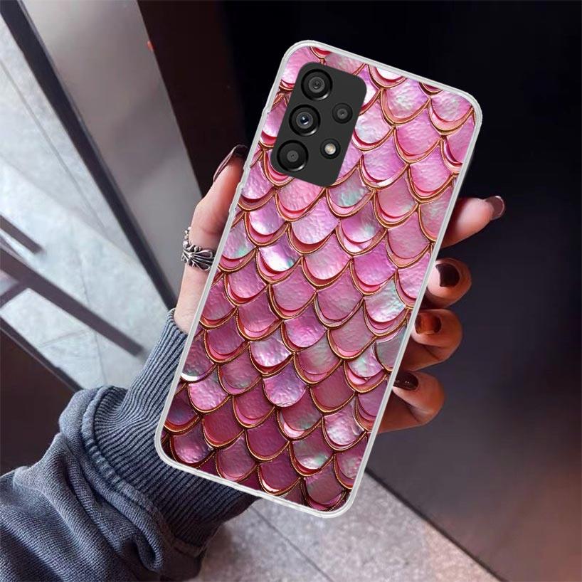 Fish Scale Pattern Mermaid Phone Case For Samsung Galaxy A12 A52S A42 A32 A22 A51 A50 Note 20 Ultra 10 S10 Plus A71 A70 A31 A30