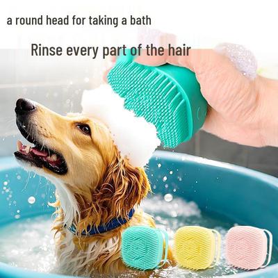Silicone Pet Bath Brush & Scrubber for Dogs and Cats