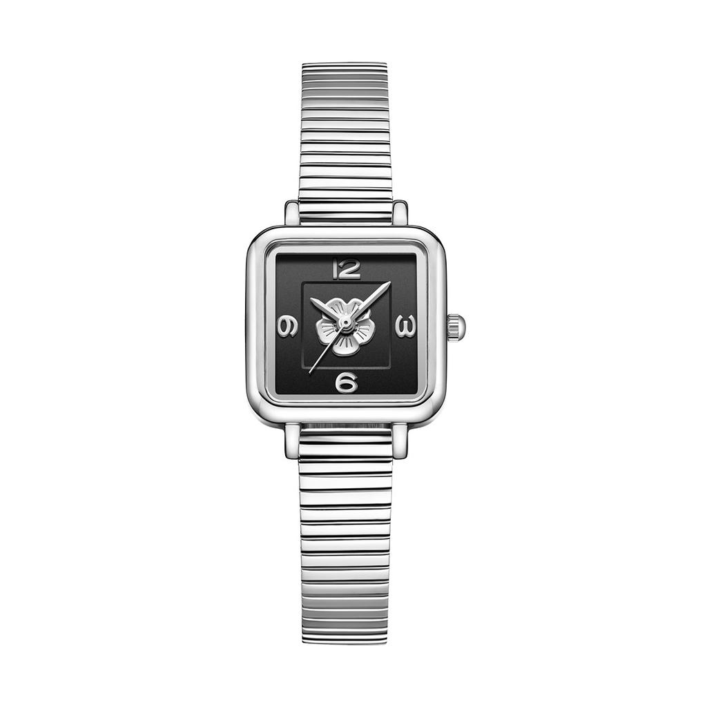 Exquisite Literary Camellia Square French Retro Bamboo Belt Waterproof Quartz Women's Watch