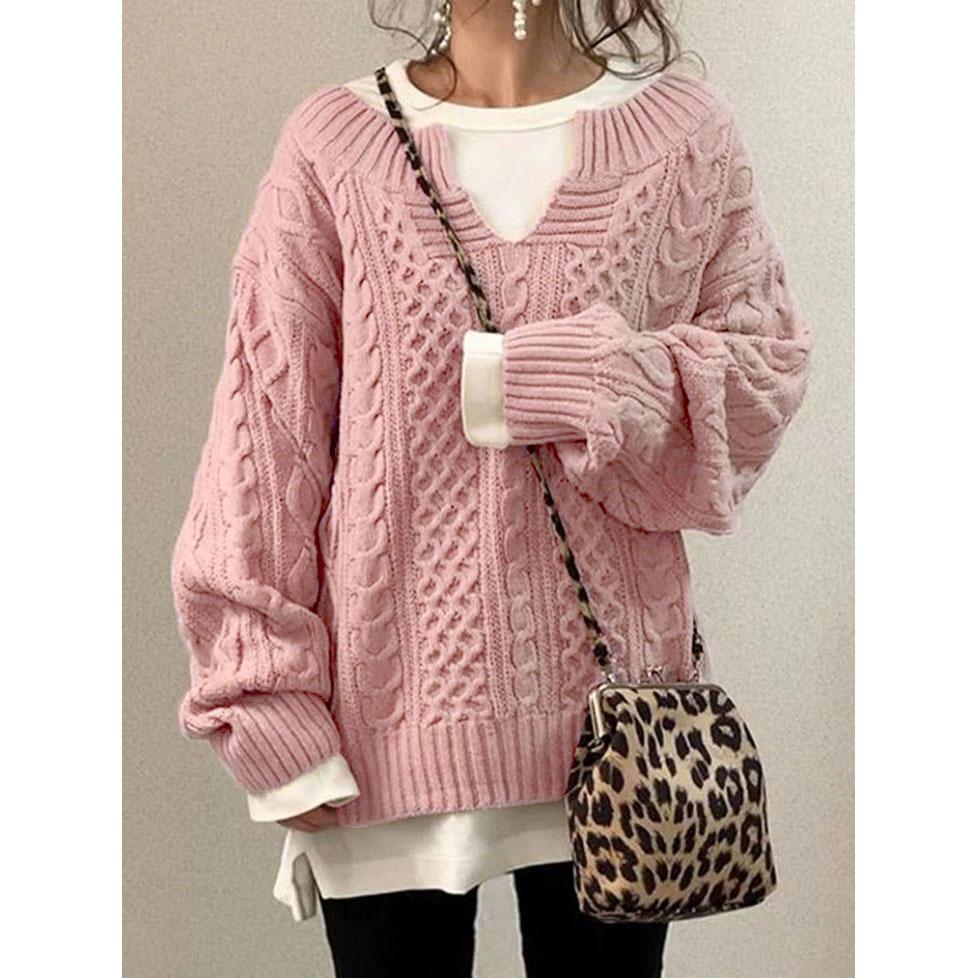 Autumn Winter Women Warm Long Sleeve Half Open Collar Tops Knitted Sweater Retro Office Lady Jumpers Pullovers Knit Sweater