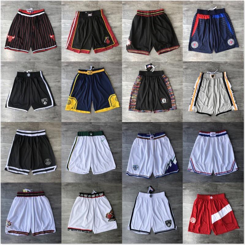Mens Basketball Shorts NBA Team Design Cotton Athletic Practice Game Wear
