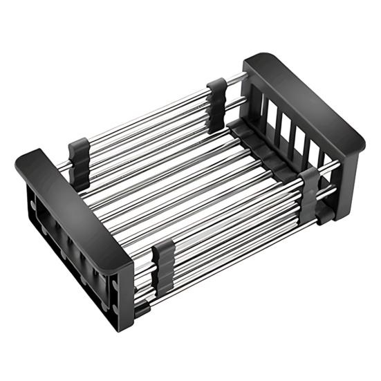 Сушилка для посуды над раковиной, расширяемая, из нержавеющей стали, для кухни, для фруктов и овощей