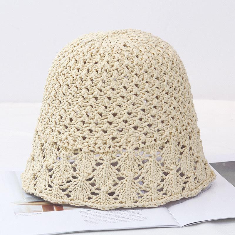 Pălărie de vară cu țesătură goală pentru femei, respirabilă, umbrită, pliabilă