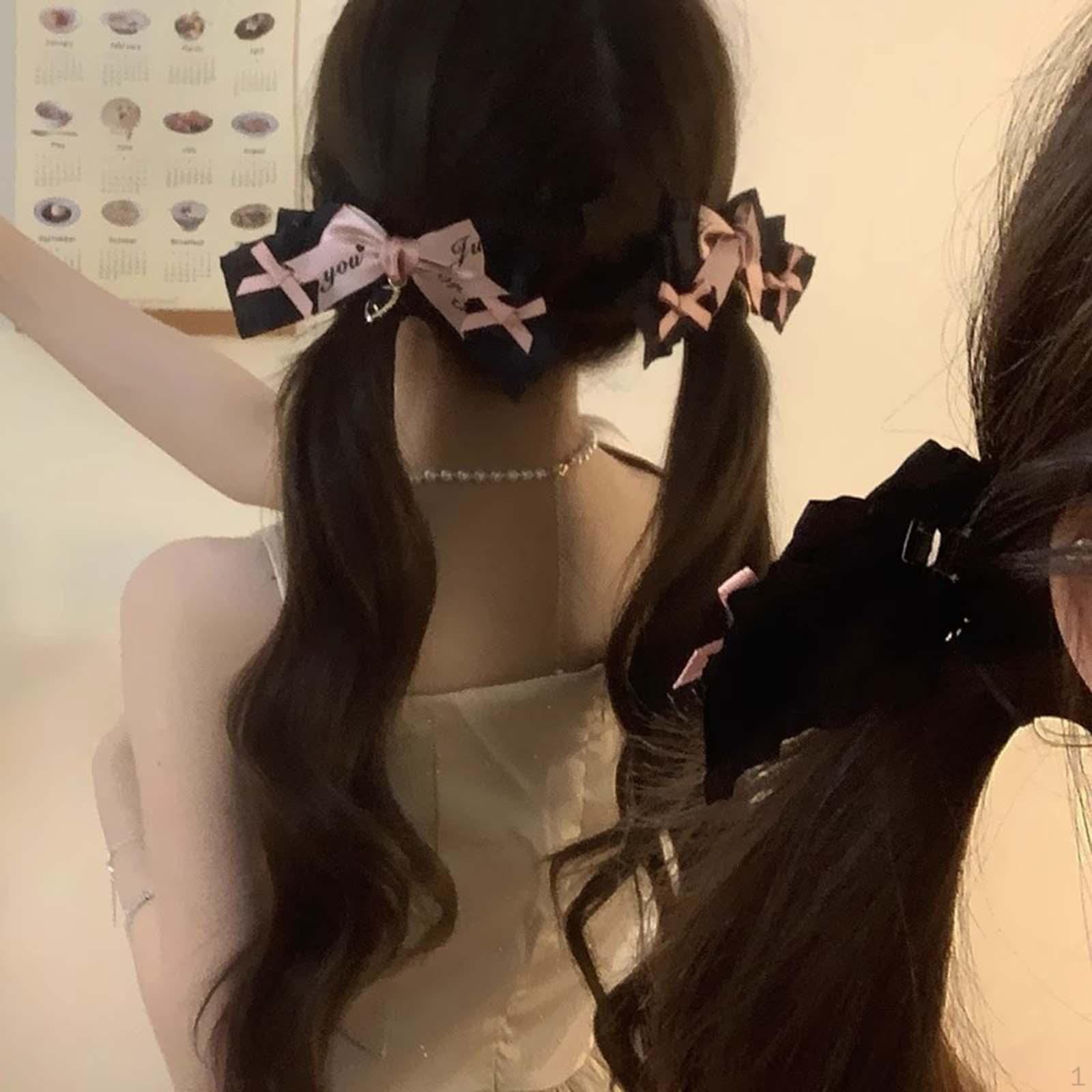 

2 шт. Заколки-банты в стиле Лолита, заколки-автоматы, аксессуары для косплея, модные, аниме, готические розовый