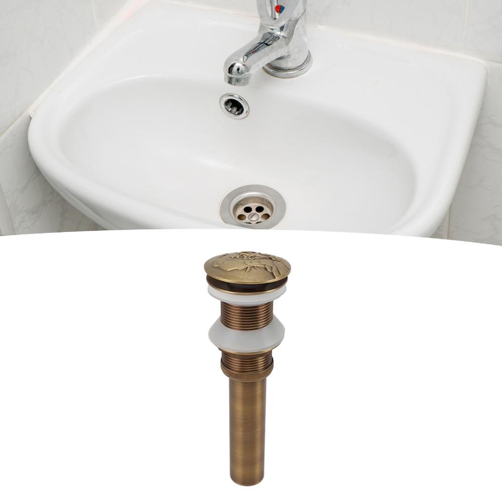 Push Bounce Drain Stopper Brass Sink Drain Elegant Basin Drain Filter Bathroom Vanity