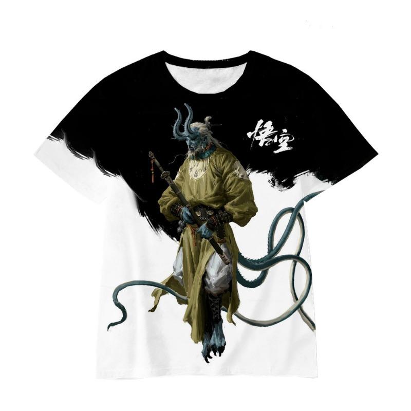 Wukong Cartoon Game 3D Digital Printed Loose Casual T-shirt