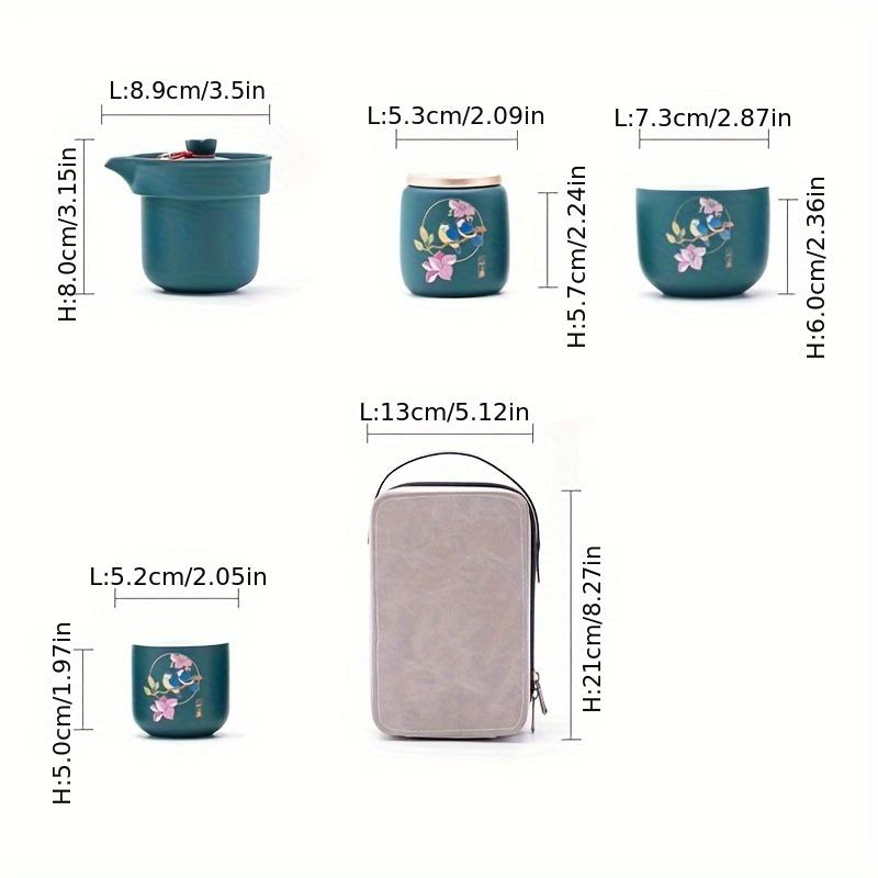 1 Set Ceramic Tea Set Quick Guest Cup Kung Fu Tea Set Portable Travel Outdoor Tea Set Perfect For Home Office Meetings Socializing Outings Meditation