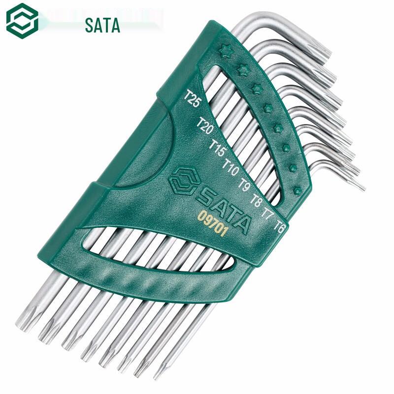 SATA 09701 8-Piece Long L-Type Torx Hex Key Wrench Set