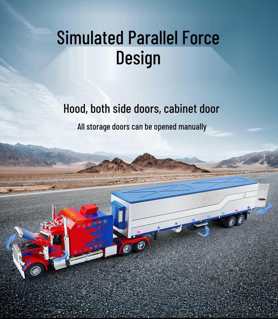 1:24 Peterbilt 389 Alloy Semi-Truck Model with Pull-back, Sound, and Light Features