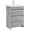 Bathroom Vanity Unit Gray Sonoma 56 x 37.5 x 81 cm Particleboard