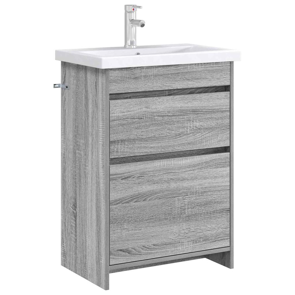Bathroom Vanity Unit Gray Sonoma 56 x 37.5 x 81 cm Particleboard