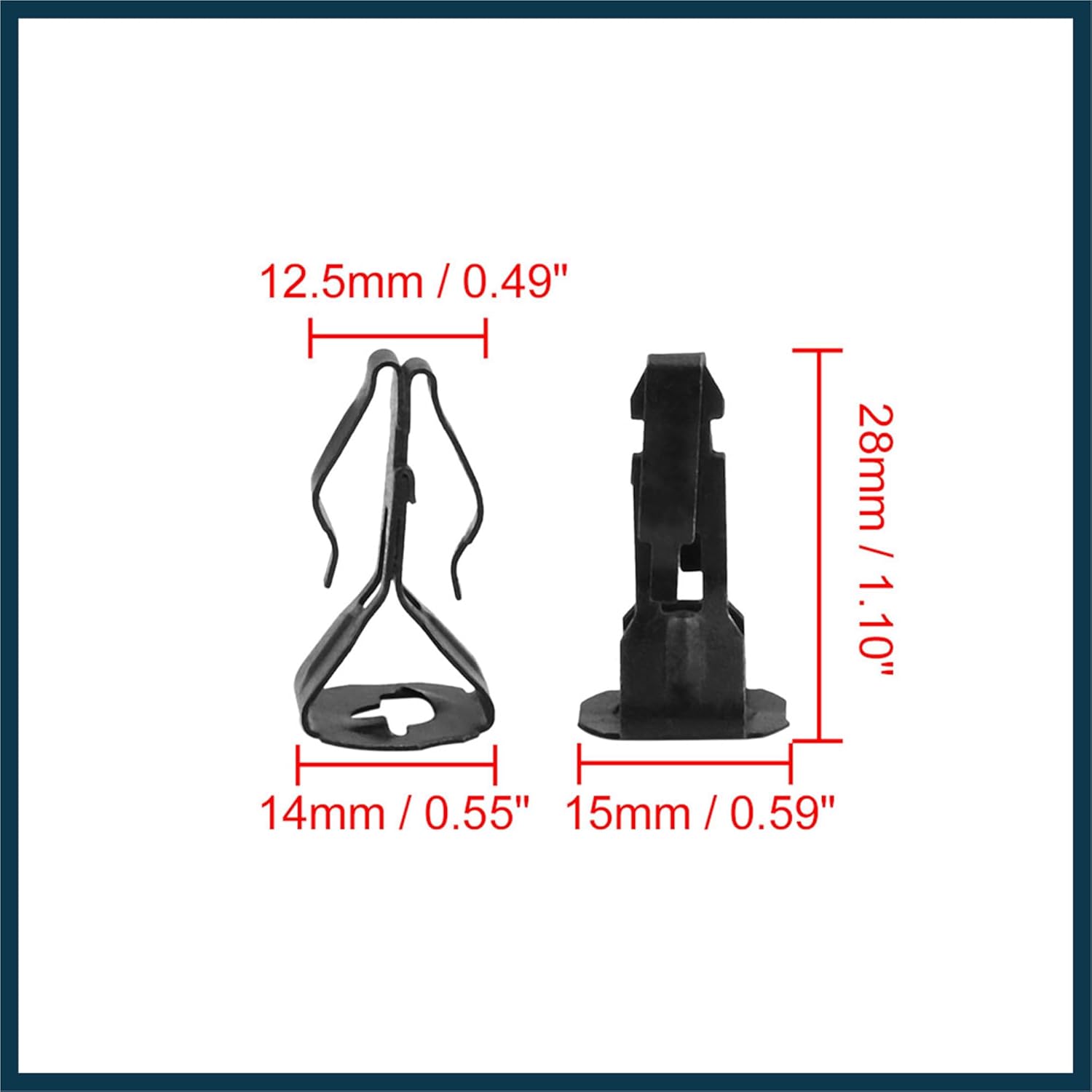 

Car Dashboard Retainer Console Instrument Panel Metal Clips 14 x 28mm 4pcs Automotive Parts