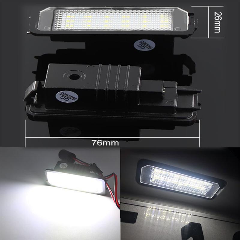 2pcs For VW Passat B6 B7 3G2 CC Eos Polo Golf 4 5 6 7 For Porsche 997 Canbus Error Free LED Number License Plate Lights Assembly