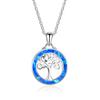 Fashion Tree of life Jewelry Set For Women Imitation Green Fire Opal Women Pendant Necklace With Earrings Wedding Jewelry Set