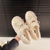 Sweet Bow Flat-bottomed Lamb Wool Velvet Cotton Shoes for Women, New Winter Wear Warm Wool Shoes