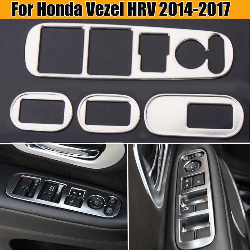 Carbon Fiber Pattern Car Door Window Switch Panel Cover Trim For