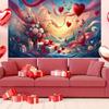 Balloon Rose Heart Background Gift Happy Valentine's Day Banner  Photo Booth