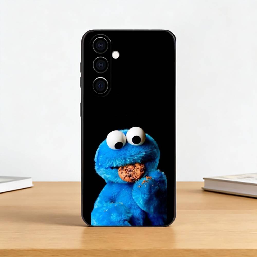 Cookie Monster Funny Phone Case Black Silicone Soft For Samsung Galaxy A73,A72,A71,A70,A53,A52,A51