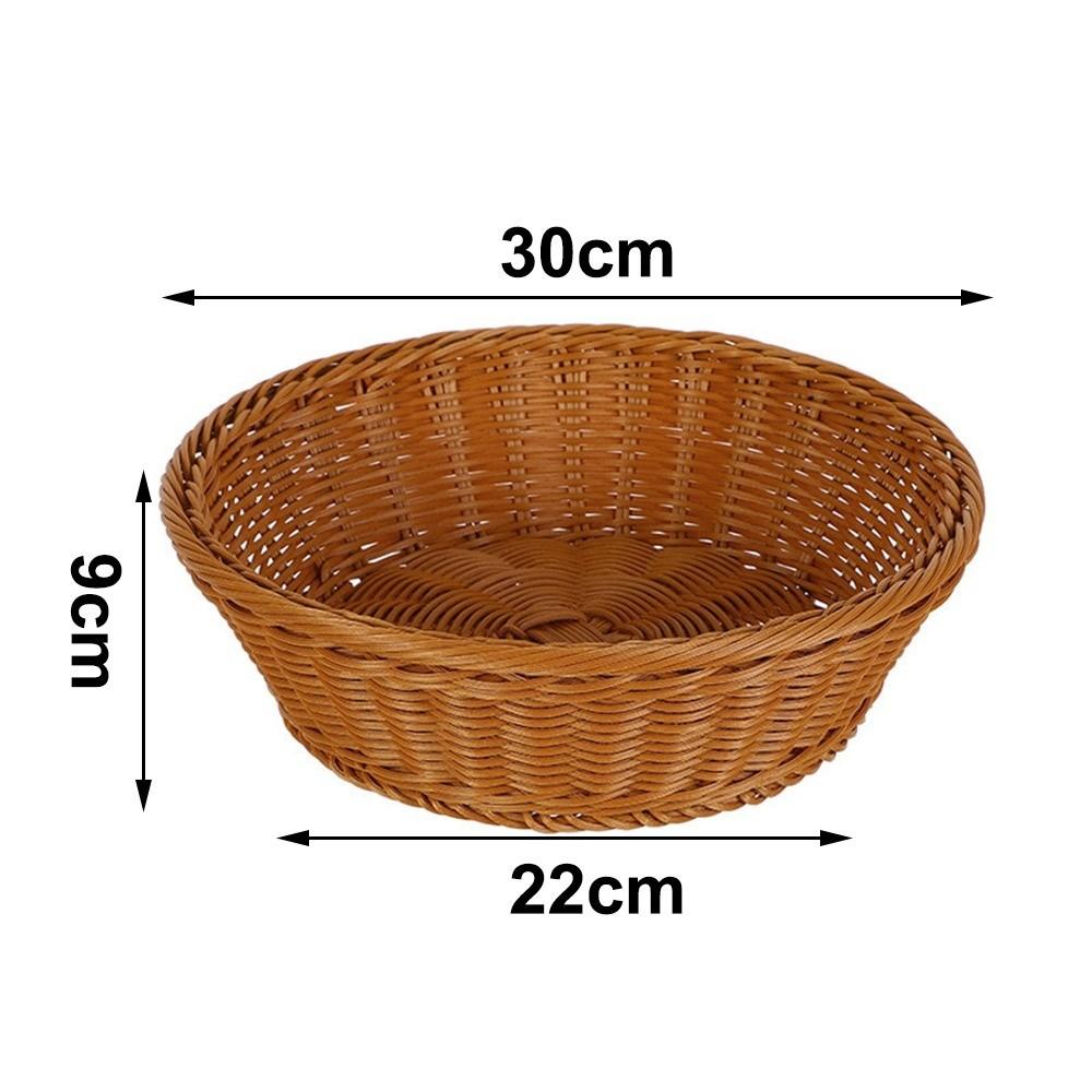 Handgeflochtener Kunst rattan Korb Runder Lebensmittelaufbewahrungskorb Praktische Aufbewahrungsbox Küche