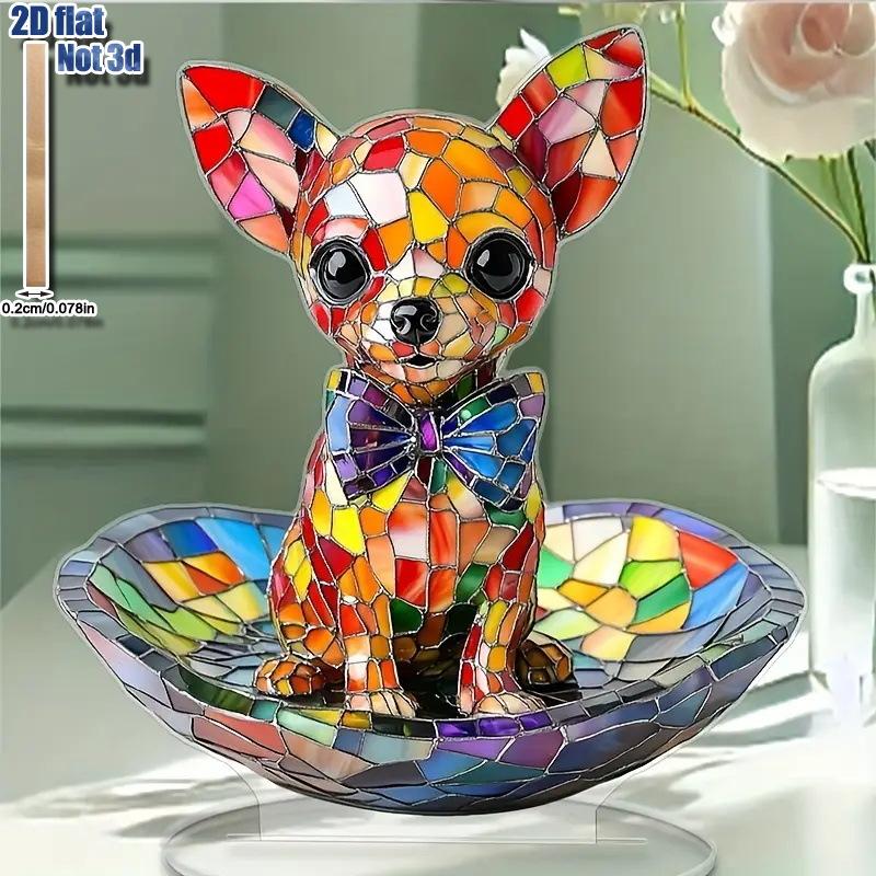 2D Flat Acrylic Dog Decoration, Indoor and Outdoor Decoration - No Battery/electricity Required, Free Day Decoration, Shop Decoration, Durable Out