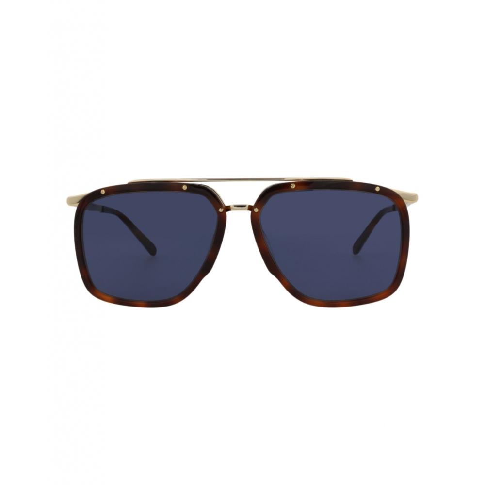 

Солнцезащитные очки Brioni Aviator Style из ацетата цвета Гавана, золотисто-синие