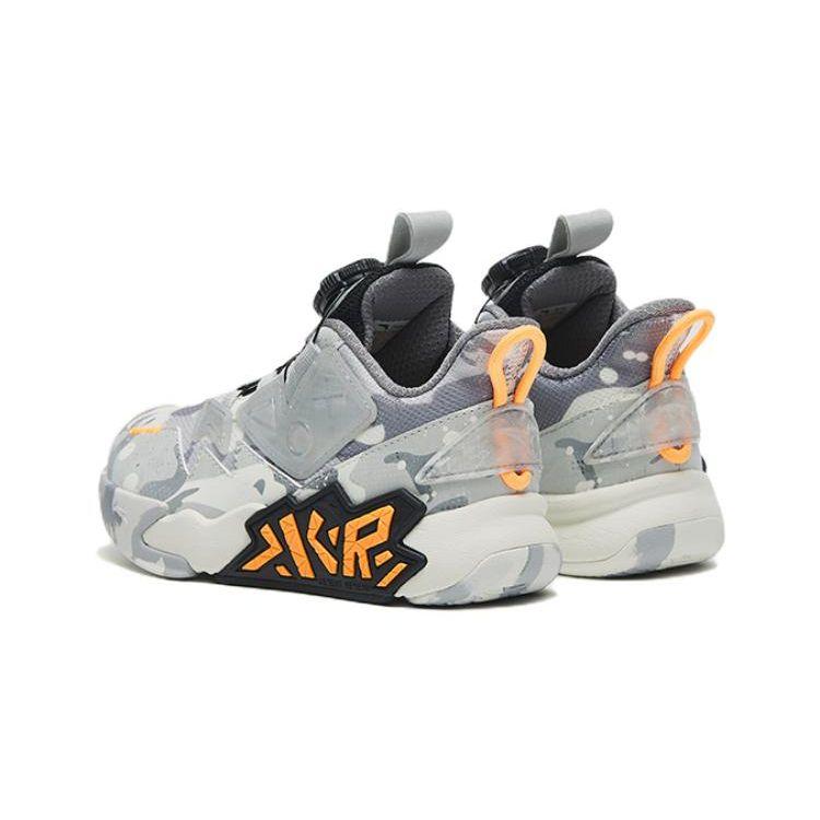 Anta Cement Nemesis Mid Basketball Shoes Kids Sneakers Gray A312249911-3