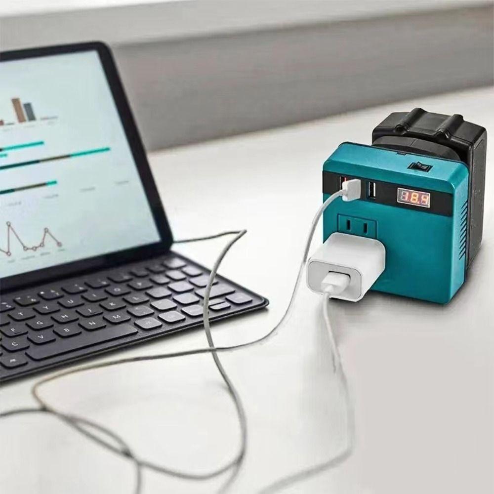 Інвертор літієвої батареї 120 Вт 3 USB-порти DC 21 В до 220 В Інвертор батареї Висока потужність Багатофункціональний інверторний адаптер для Makita