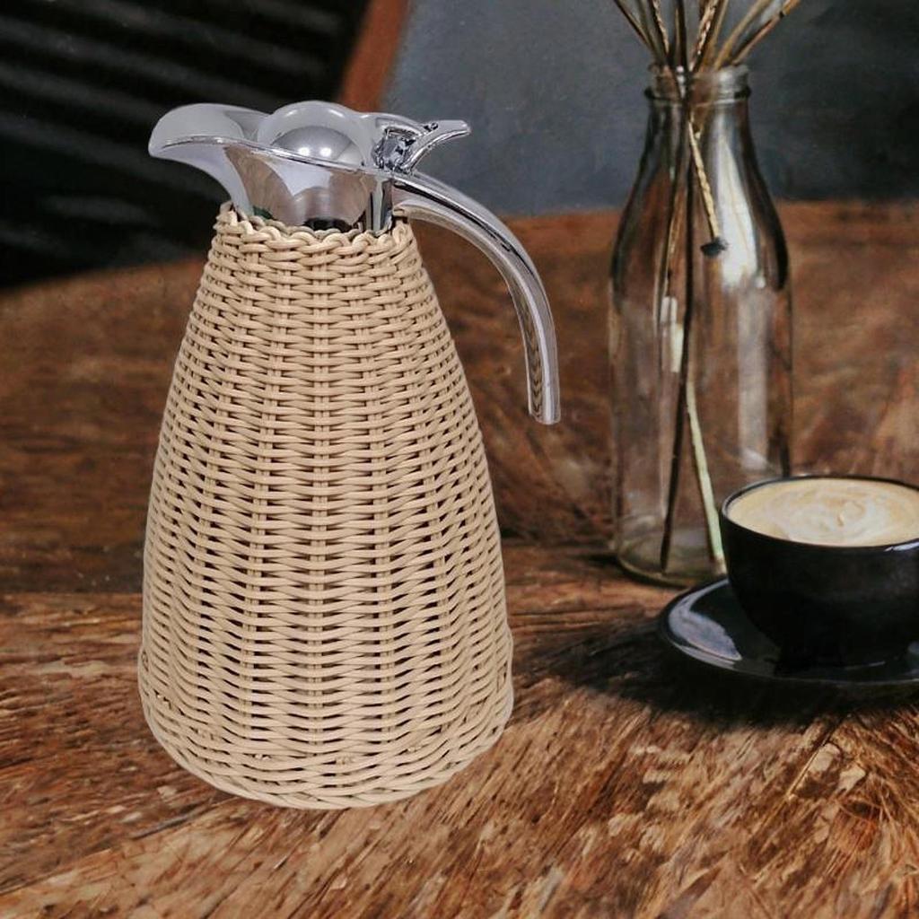 Kaffeekaraffe aus Edelstahl Isolierter Krug Getränkebehälter 1,5L mit Deckel Vakuumkessel für Wasser