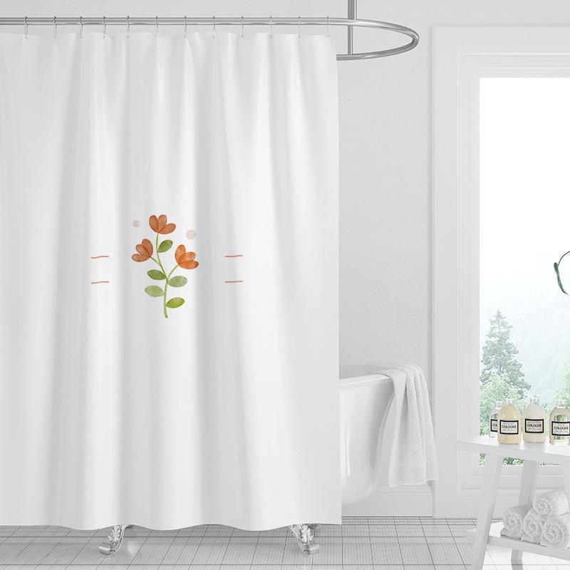 JINRUN Badezimmer verdickter wasserdichter Vorhang, schimmelfester Duschvorhang, Duschtrennwand-Vorhang, Duschvorhang, Badezimmer-Vorhang, kostenlose Perforation