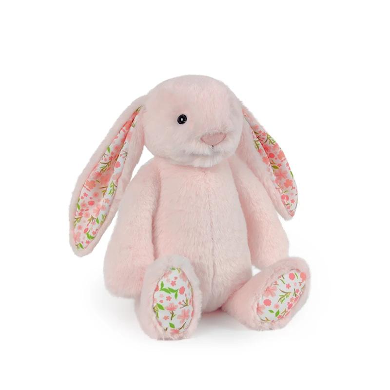 Soft Fluffy Easter Rabbit Plush Toy Cute Long Ears Rabbit Plushies Stuffed Floral Bunny Animal Doll Home Decor Gifts Girl