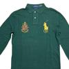 Polo Ralph Lauren Ss24 Insignia Etiqueta Oro Logo Big Pony Bordado Camiseta Polo Manga Larga Hombre tops Verde Oscuro 710779249-001