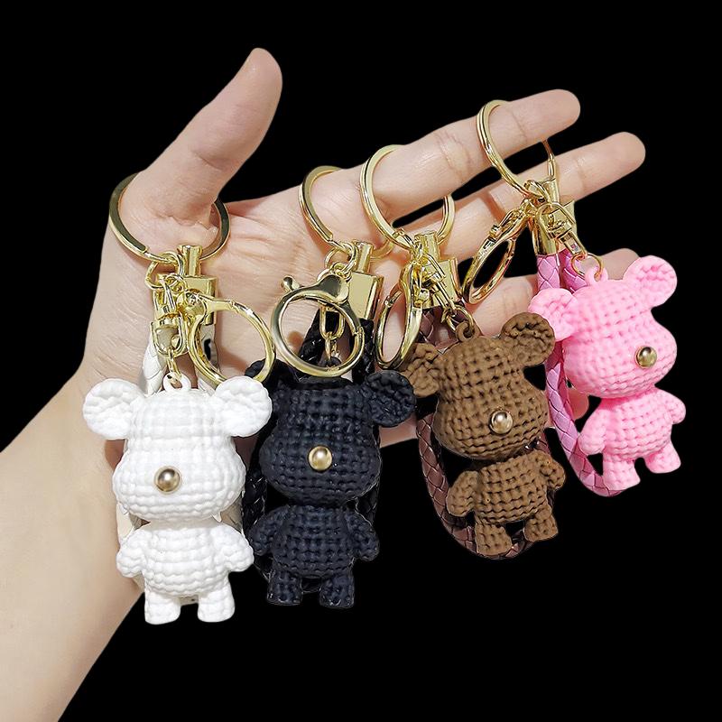 SPACEXPERT Cartoon Woolen Bear Keychain