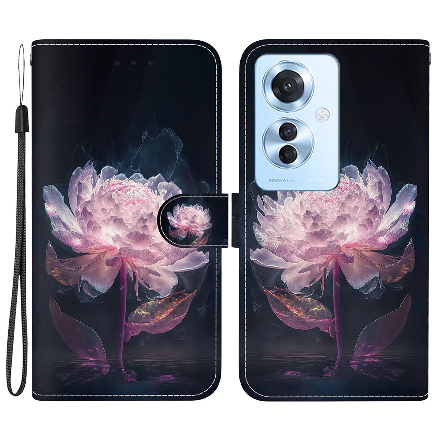 For Oppo Reno11 F 5G/F25 Pro 5G Case Pattern Printing PU Leather + TPU Phone Cover B