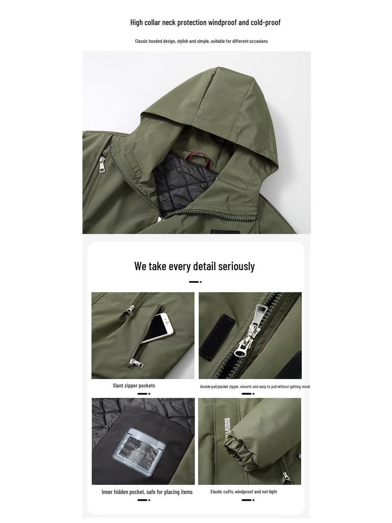 Men's Plus Size Loose Cotton Windbreaker Jacket for Autumn and Winter - Outdoor Special Body Cotton-Padded Jacket