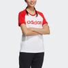 Adidas Neo Essentials Linear T-Shirt Baseball Sport Colorblock-Print Raglanärmel T-Shirt Damen Tops Weiß GP5557