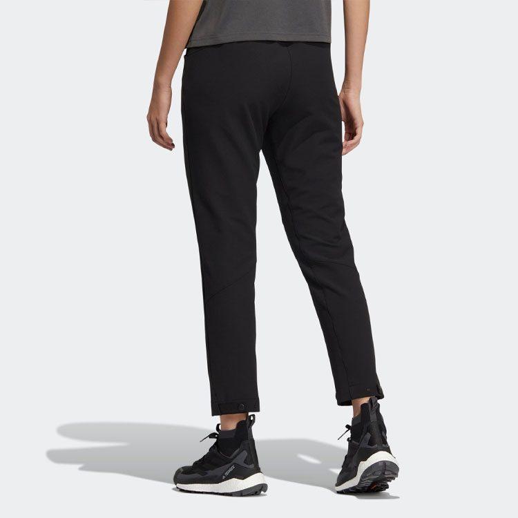adidas Knitted Sweatpants Women's Black Moderate Straight Fit Pants IC7987
