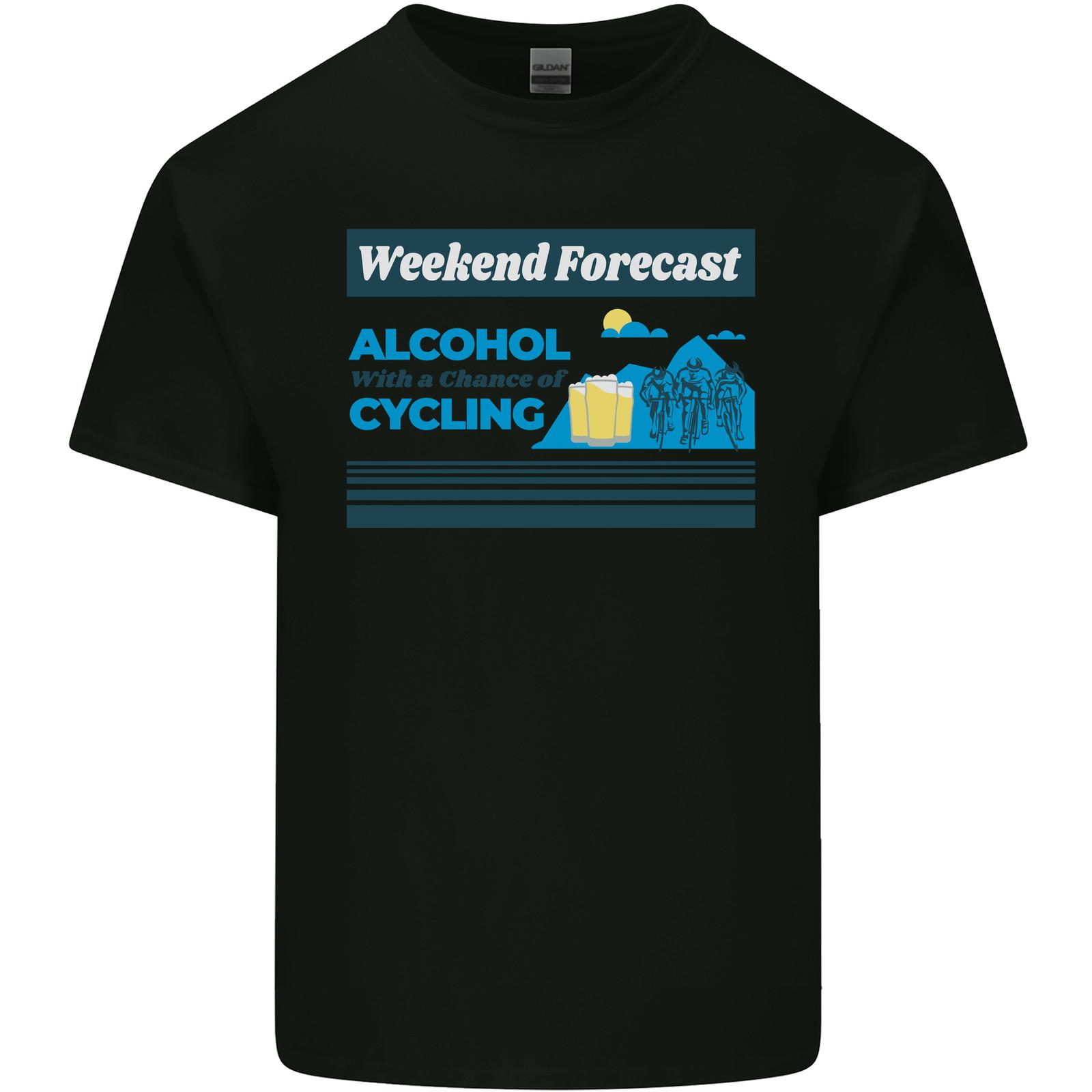Cycling Weekend Forecast Funny Beer Alcohol Mens Light Cotton T-Shirt 4XL