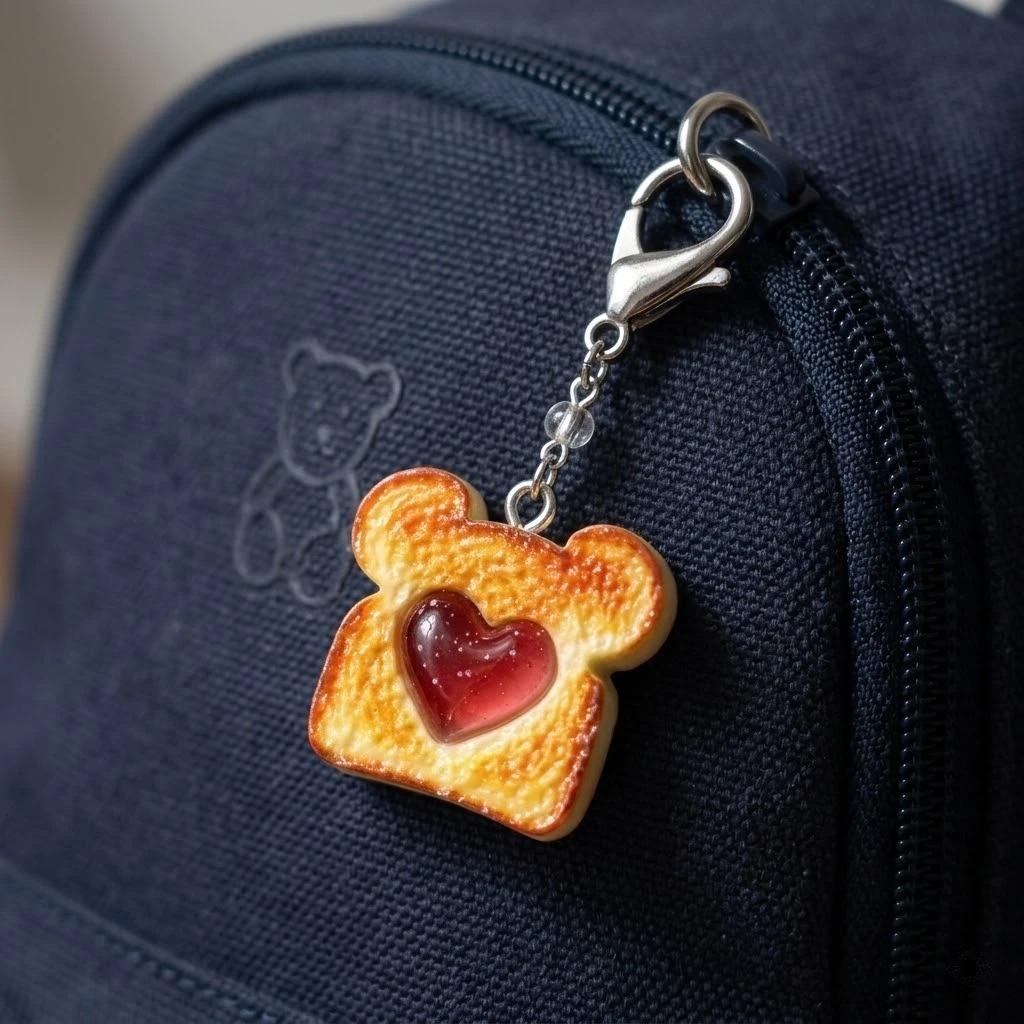 10Pcs Heart Bear Cat Animal Toast Bread Shape Charms Resin Claws Food Pendant For DIY Earring Necklace Keychain Jewelry Making