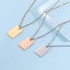 10Pcs 22*15mm Rectangle Pendant Necklace Stainless Steel Cable Chain Necklace For DIY Custom Name Logo Women's Jewelry