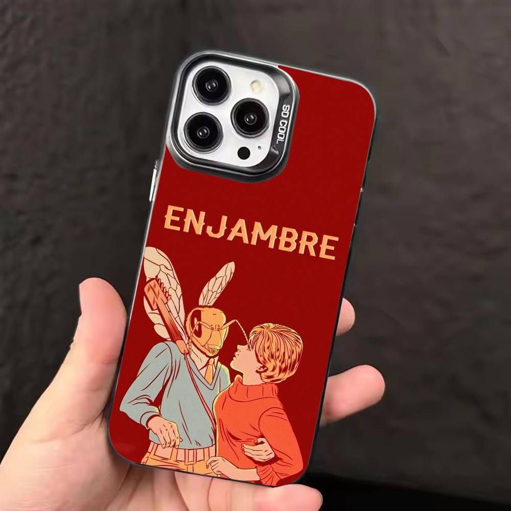 

TV ENJAMBRE Daltonico Phone Case For iPhone 17,16,15,14,13,12,11,Pro Max,Plus Candy Silver Cover iPhone15plus